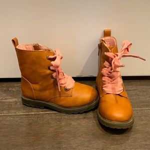 Cat & Jack Brown & Pink Toddler Boots Size 8